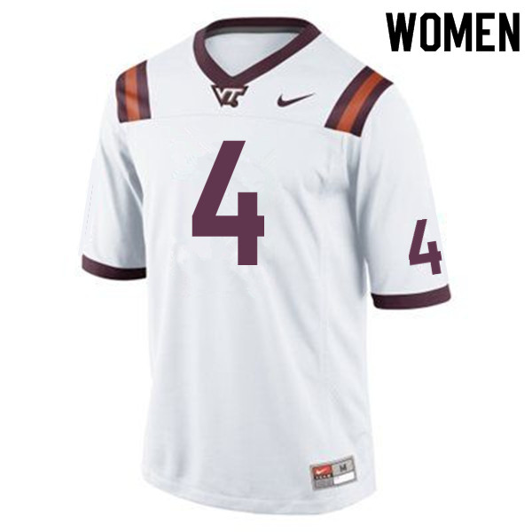 Women #4 Tim Settle Virginia Tech Hokies College Football Jerseys Sale-Maroon